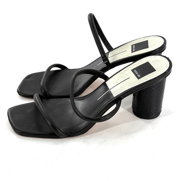 Dolce Vita Noles Heels 11 Black NWOT Sandals Mules Slip On 90s Y2K Leather - Picture 4 of 9